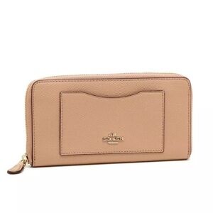 Coach Crossgrain Leather Accordian Zip Wallet Red
